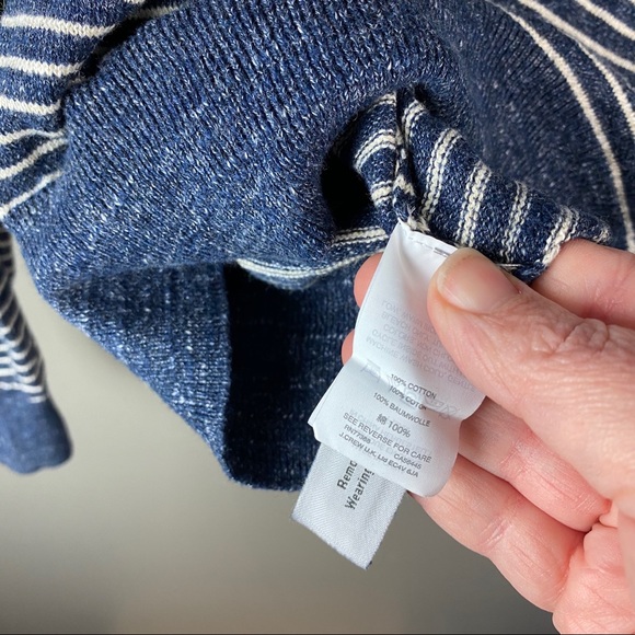 J.crew blue stripe cotton sweater size XL - Picture 5 of 5